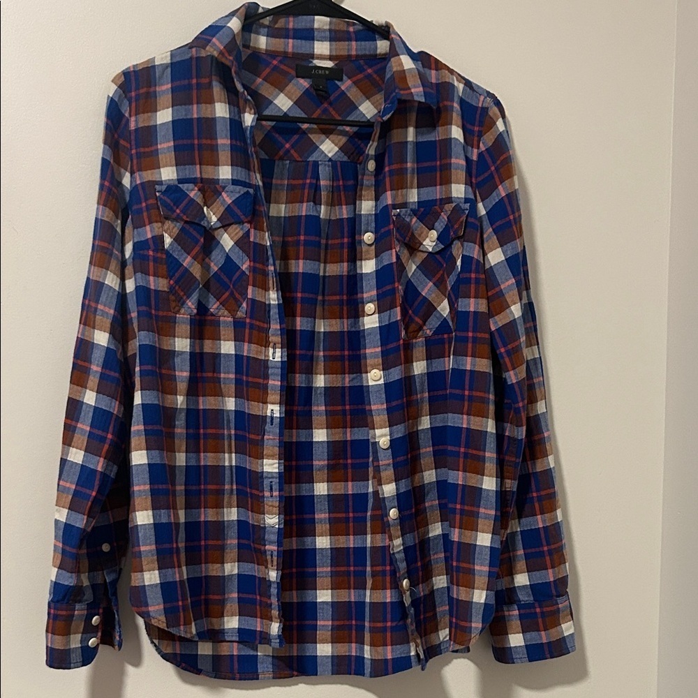 J Crew Fall Winter Flannel Button Down Long Sleeve Size 2